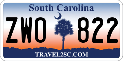 SC license plate ZWO822