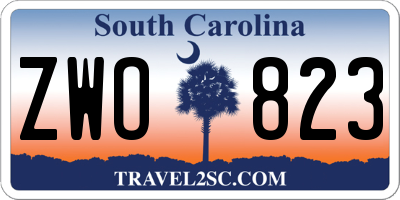 SC license plate ZWO823