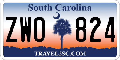 SC license plate ZWO824