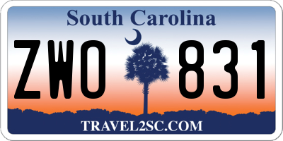 SC license plate ZWO831