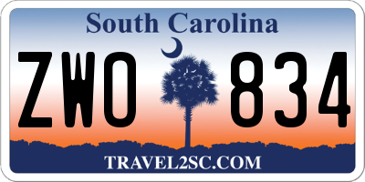 SC license plate ZWO834