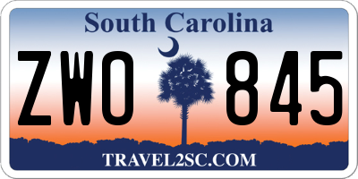 SC license plate ZWO845
