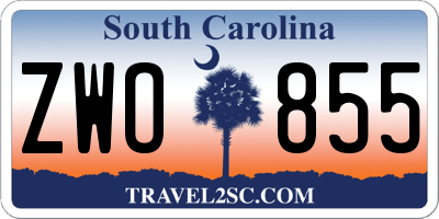 SC license plate ZWO855