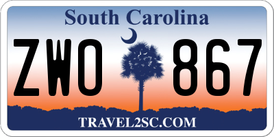 SC license plate ZWO867