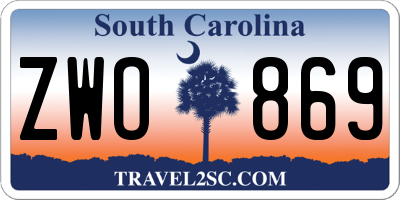 SC license plate ZWO869
