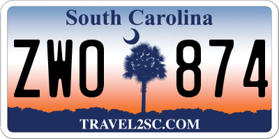 SC license plate ZWO874