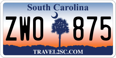SC license plate ZWO875