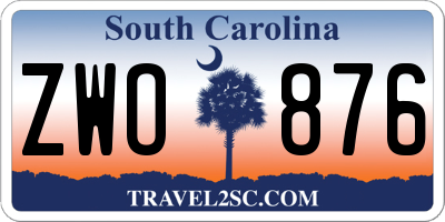SC license plate ZWO876