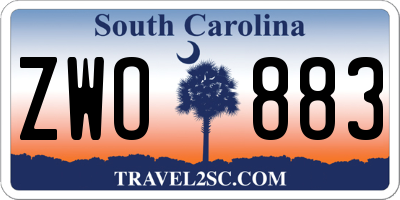 SC license plate ZWO883