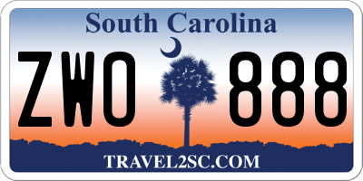 SC license plate ZWO888