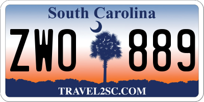 SC license plate ZWO889