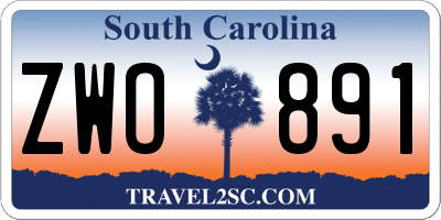 SC license plate ZWO891