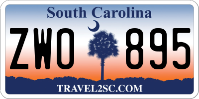 SC license plate ZWO895