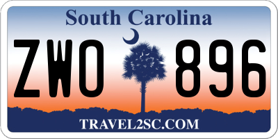 SC license plate ZWO896