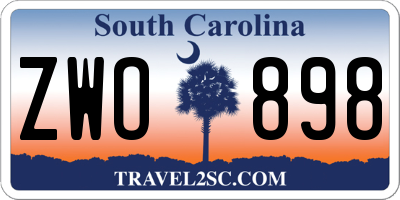 SC license plate ZWO898