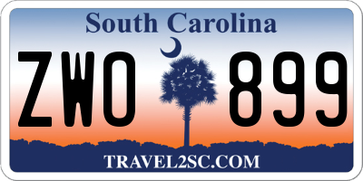 SC license plate ZWO899