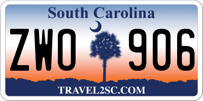 SC license plate ZWO906