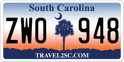 SC license plate ZWO948