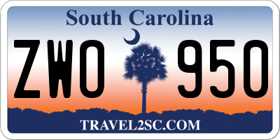 SC license plate ZWO950