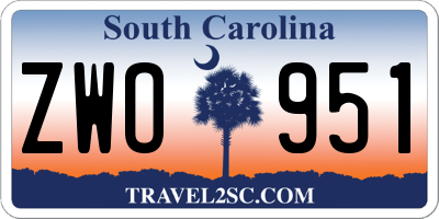 SC license plate ZWO951
