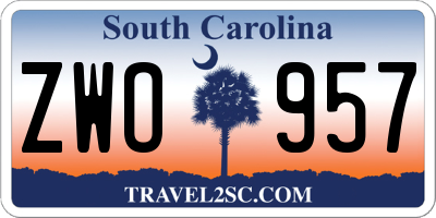 SC license plate ZWO957