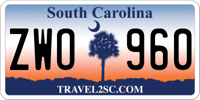 SC license plate ZWO960