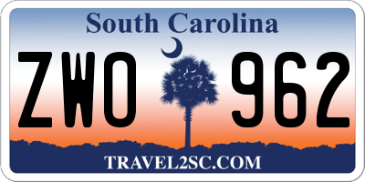 SC license plate ZWO962