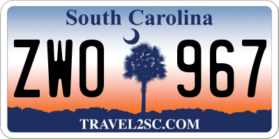 SC license plate ZWO967