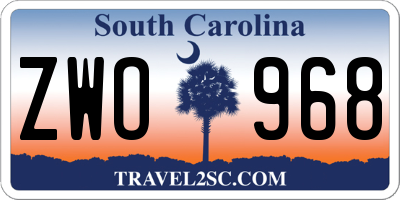 SC license plate ZWO968