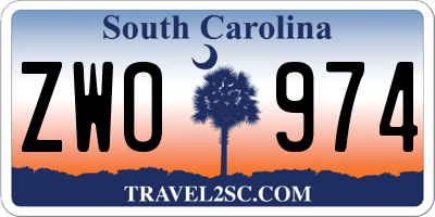 SC license plate ZWO974