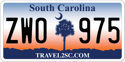 SC license plate ZWO975