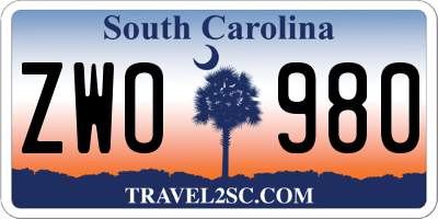 SC license plate ZWO980