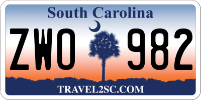 SC license plate ZWO982