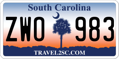 SC license plate ZWO983