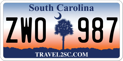 SC license plate ZWO987