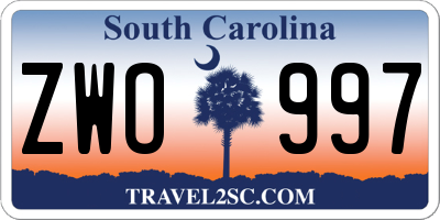 SC license plate ZWO997