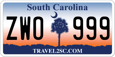 SC license plate ZWO999
