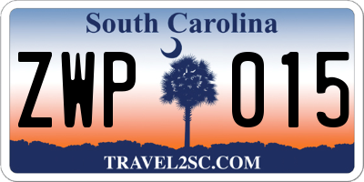 SC license plate ZWP015