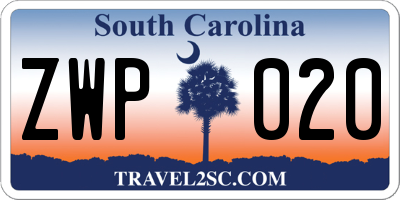 SC license plate ZWP020