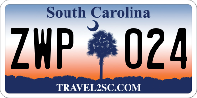 SC license plate ZWP024