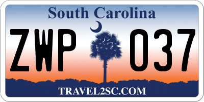 SC license plate ZWP037
