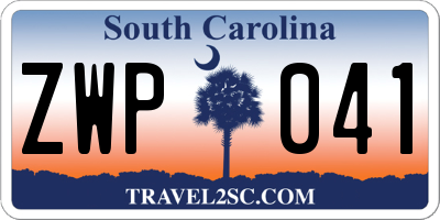 SC license plate ZWP041