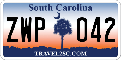 SC license plate ZWP042