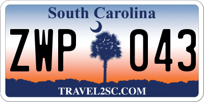 SC license plate ZWP043