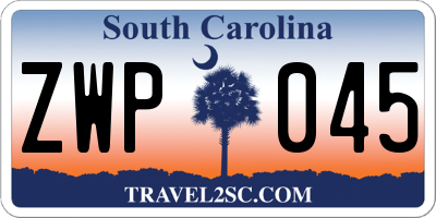 SC license plate ZWP045