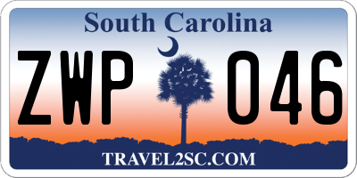 SC license plate ZWP046