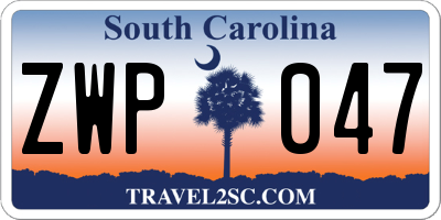 SC license plate ZWP047