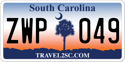SC license plate ZWP049