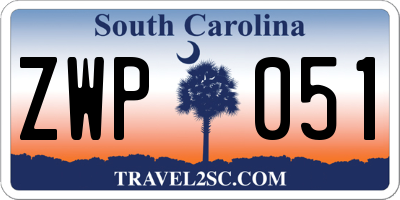 SC license plate ZWP051