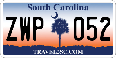 SC license plate ZWP052